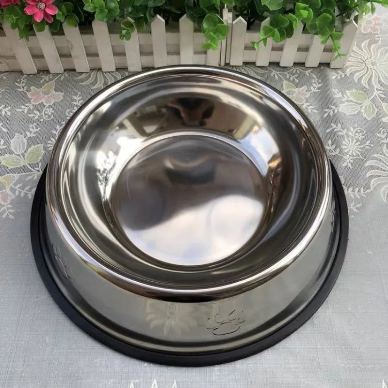 Comedouro Bebedouro Inox Antiderrapante Para Pet Cachorro Gato Porte Pequeno Médio Grande