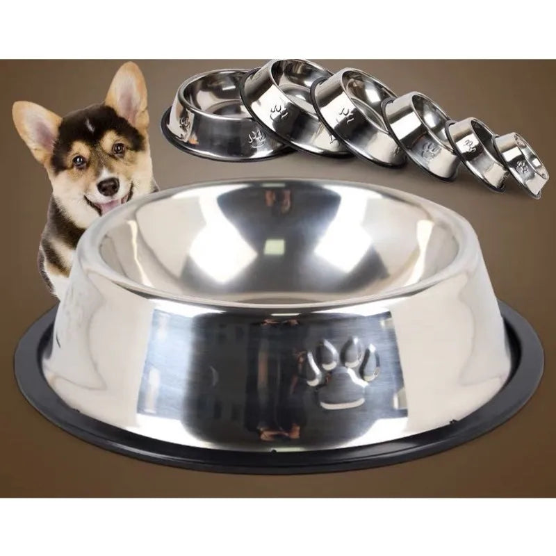 Comedouro Bebedouro Inox Antiderrapante Para Pet Cachorro Gato Porte Pequeno Médio Grande